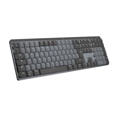 Obrázek Logitech Mechanická bezdrátová osvětlená výkonná klávesnice MX , dotykové tiché tlačítka, podsvícení, Bluetooth, USB C, MacOS, Windows, Linux, iOS, Android, kov, německý QWERTZ šedá