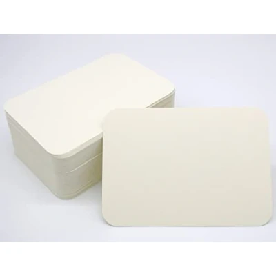Obrázek DIN A6 Pohlednice Kartotéční lístky Sada Blanko k vlastnímu návrhu volitelně s obálkami a kulatými rohy (slonová kost 270 g/m², 25 karet bez obálek)