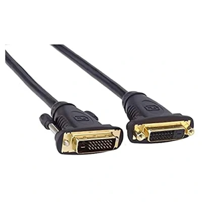 Obrázek PremiumCord DVI prodlužovací kabel 2 m, Dual Link, D (24 + 1) zdířka na zástrčku, digitální, Full HD 1080P 60Hz, barva černá, kpdvimf2, m