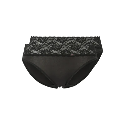 Obrázek DIM PLUS Dentelle 2 PACK Kalhotky, Ženy, Velikost: 38/40, Noir
