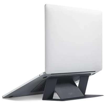 Obrázek MOFT stojan na notebook, skládací notebook se 2 nastavitelnými úhly, zlepšení držení těla, kompatibilní s MacBook Air, Pro 11&#039;&#039; 16&quot;, samolepicí černý