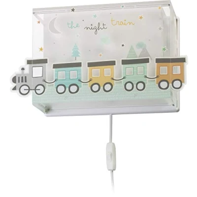 Obrázek Dalber kinder Wandlampe, Kinderlampe Wandleuchte, kinderzimmer Zug trainieren grün, 63538, E27, Bunt