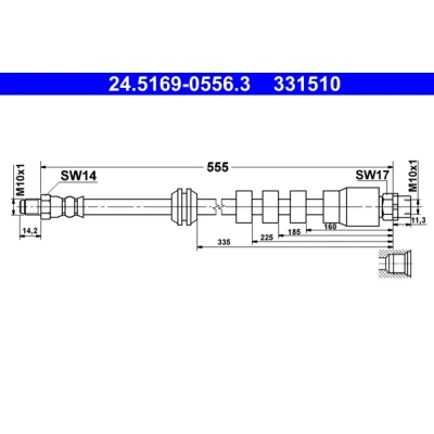Obrázek ATE 24.5169 0556.3 Bremsschläuche und Zubehör