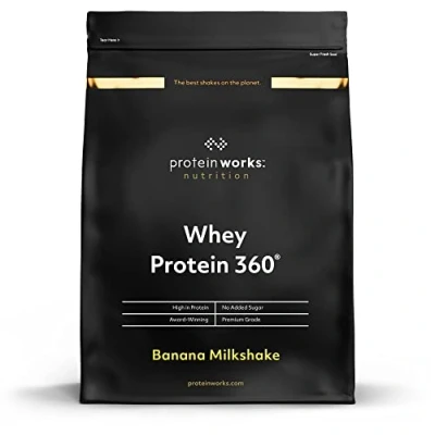 Obrázek Protein Works Whey 360 s přídavnými vitamíny proteinový prášek 40 servings banánový mléčný shake 1. 2kg