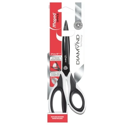 Obrázek Maped M697910 nůžky Diamond, 21 cm, Symetrické, Černá/bílá