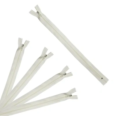 Obrázek Trimz 35 cm Langer Reißverschluss mit 4 mm Zähnen, cremefarben, 5 Stück, Polyester