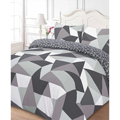 Obrázek DREAMSCENE Polycotton Bettbezug mit Kissenbezug Bettw�sche Single� �Formen Schwarz