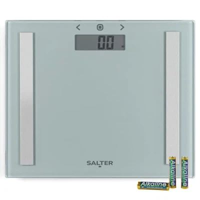 Obrázek Salter 9113 SV3R digitální osobní váha kompaktní na měření tělesného tuku, sklo s analýzou max. 150 kg, 8 uživatelů, štíhlý design pro uložení, režim atletů, hmotnost,