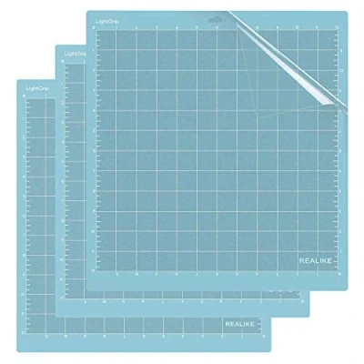 Obrázek REALIKE LeichteGrip Schneidematte für Explore One/Air/Air2/Maker,12x12 Zoll30.48cm X30.48cm3er Pack Klebstoff klebrig Flexibler rutschfester Ersatz Vinyl zum Basteln