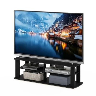 Obrázek Furinno Nelly Entertainment Center TV stojan, černý, 110 (š) x 34 (v) 33,3 (h) cm