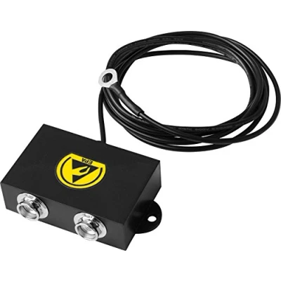Obrázek Bjz Erdungs box s 2 ovládací tlačítkový přípojkami 10,3 mm, hladké Kabel a Ježdík Auboese M5 (1 Mohm)