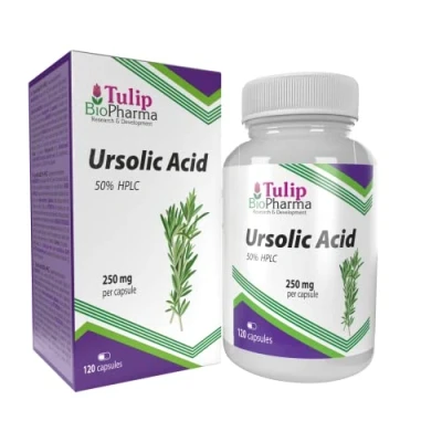 Obrázek Kyselina ursolová 120 kapslí 250 mg, laboratorně testováno, nejvyšší koncentrace, ztráta tělesného tuku, zvýšení svalové hmoty