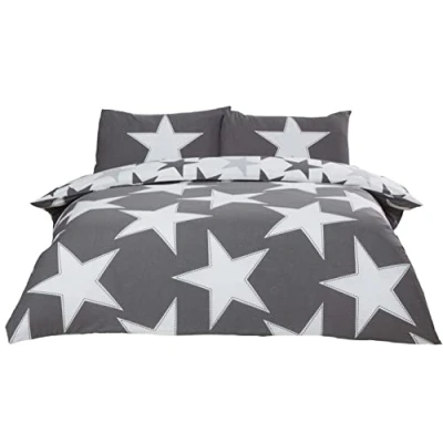 Obrázek Rapport Stars Wende Bettwäsche Set, Polycotton, Grau, Einzelbett