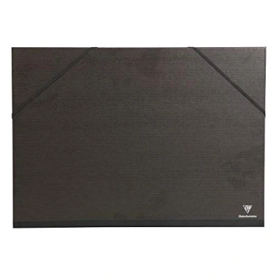 Obrázek Clairefontaine 44700C desky na kreslení Kraft Verge s gumou zádech 30 mm, DIN A4, vnitřní: 24 x 32 cm, vnější: 26 33 černé