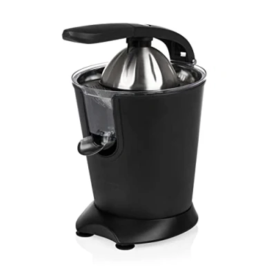 Obrázek Princess Black Steel Zitruspresse Saftpresse Orangenpresse professioneller Hebelarm Antirutschfüße Universalaufsatz für Zitrusfrüchte Fließstopfunktion 120 U/min 201853