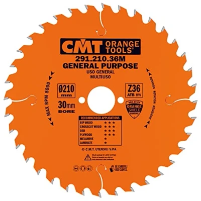 Obrázek CMT Orange Tools Kreissägeblatt HW 210 x 2,8 / 1,8 30 Z=36 15 ATB 291.210.36M für Längs und Querschnitte