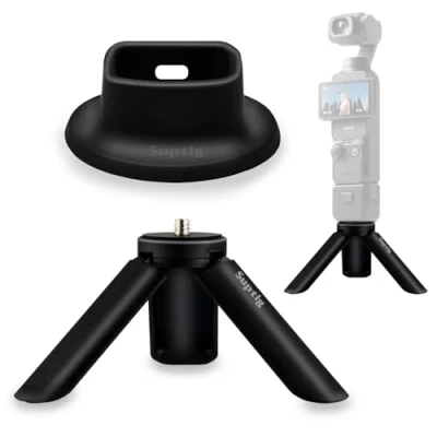 Obrázek Suptig Stativhalterung, Silikon, rutschfeste Desktop Halterung für DJI Osmo Pocket 3, 3 Zubehör (schwarz)