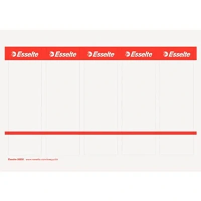 Obrázek Esselte Potištěný zadní štítek pro pořadače, 75 mm strana, 48 x 158 mm, karton, 20820 bílá, 50 kusů