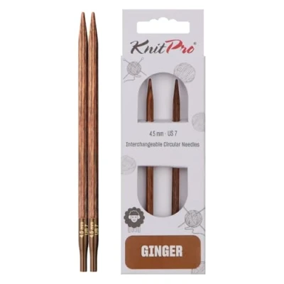 Obrázek KnitPro 31206 Ginger jehlová hrot, dřevo, přírodní/hnědá, 4,5 mm