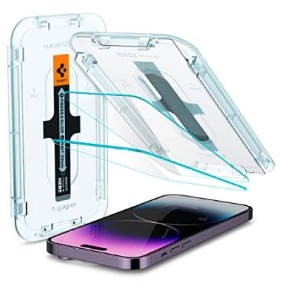 Obrázek Spigen Sklo. tR EZ Fit ochranná fólie kompatibilní s iPhone 14 Pro Max, 2 kusy, odolná proti poškrábání, tvrdosti 9H