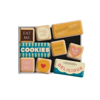 Obrázek Nostalgic Art Retro magnety na lednici, 9 kusů, Wonder Cookies nápad dárek do kuchyně, magnetická sada pro magnetickou tabuli, vintage design