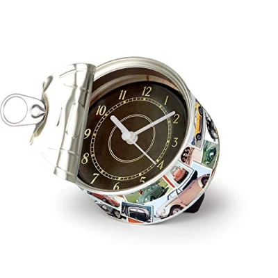 Obrázek BRISA VW Collection stolní hodiny Volkswagen Beetle Beetle, magnetické hodiny, MyClock také přizpůsobitelné, foto dárek (poštovní známky)