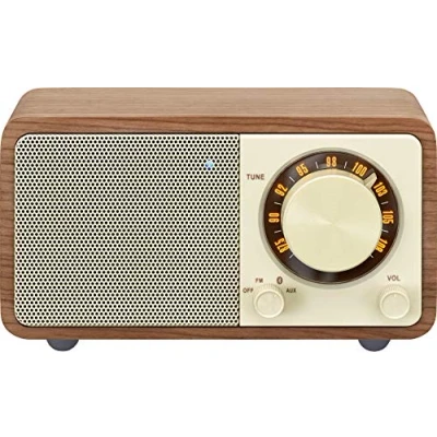 Obrázek Sangean WR 7 přenosné stolní rádio (FM RDS Tuner, Bluetooth, AUX In, integrovaný reproduktor, provoz na baterie (nabíjecí)) , ořech