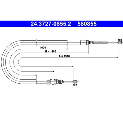 Obrázek Kabel, parkovací brzda ATE 24.3727 0855.2