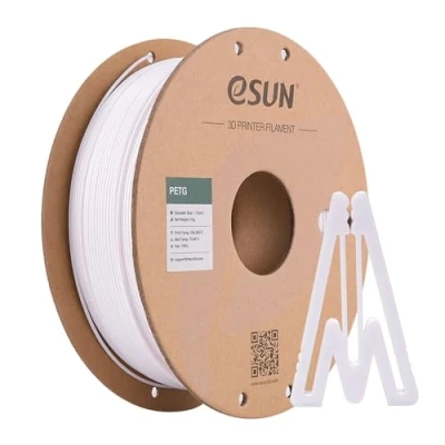 Obrázek eSUN PETG filament 1,75 mm, do 3D tiskárny PETG, rozměrová přesnost +/ 0,05 cívka 1 kg (2,2 LBS) struna pro tiskárny, pevná bílá