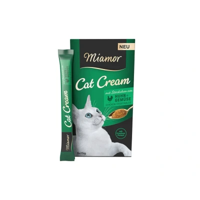 Obrázek MIAMOR Cat Snack Huhn &amp; Gemuse Cream krém s kuřetem a zeleninou pro kočky 6x15ml