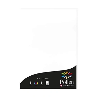 Obrázek Clairefontaine 4239C balení s 50 kartami pyl 120 g, DIN A4, 21 x 29,7 cm, bílé