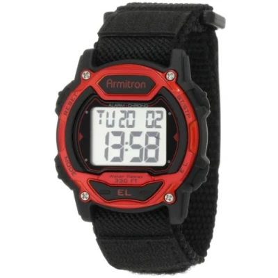 Obrázek Armitron dámské náramkové hodinky 39 mm náramek pryskyřice Černá + Skříň akryl baterií Ciferník Šedá 45/7004RED