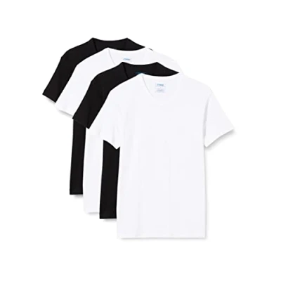 Obrázek Athena Pánské promo TeeT Shirt Coton Bio nátělník (4 ks v balení), Vícebarevné (Blanc/Blanc/Noir/Noir 9050)
