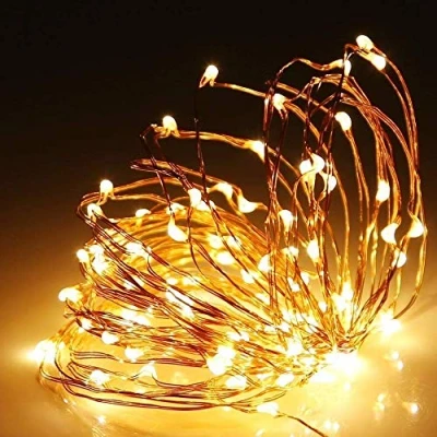 Obrázek SHATCHI 20 LED/2m Lichterkette Kupferdraht Batteriebetriebene Warmweiße LEDs Funkeln wasserdichte Lichter für Schlafzimmer, Weihnachten, Party, Hochzeit Outdoor Indoor Dekoration
