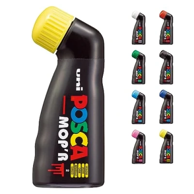 Obrázek POSCA uni ball 183207 Marker MOP&#039;R PCM 22, runde Stempelspitze 3 19 mm, gelb, 1 Stück, ergonomische Form