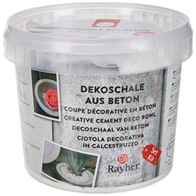 Obrázek Rayher Hobby 34154000 kreativní sada betonových misek, 250 g, beton včetně příslušenství, pro účely, kutily, litý beton, světle šedá