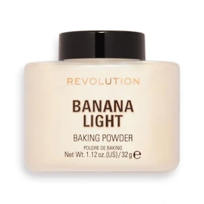 Obrázek Revolution Beauty London, Loose Baking Powder, Prolongs Makeup Wear, Brightening Setting For Light Skin Tones, Banana Light, 32 g
