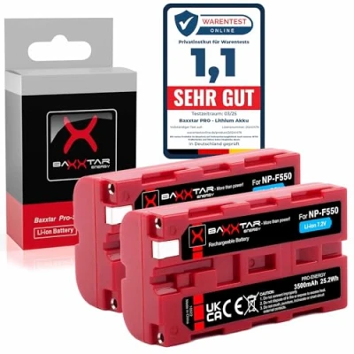 Obrázek Baxxtar PRO NP F550 F570 akumulátor 3500 mAh 2X LG Cells Inside CCD RV100 RV200 CN 160 216 304 YN 300 VL 600 LED Video Ninja Phone