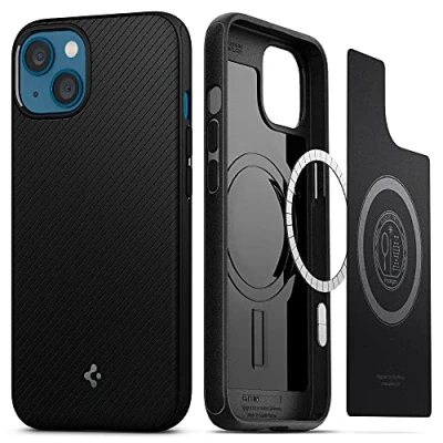 Obrázek Spigen Pouzdro Mag Armor MagFit kompatibilní s iPhone 13 Mini MagSafe Magnetické matné černé
