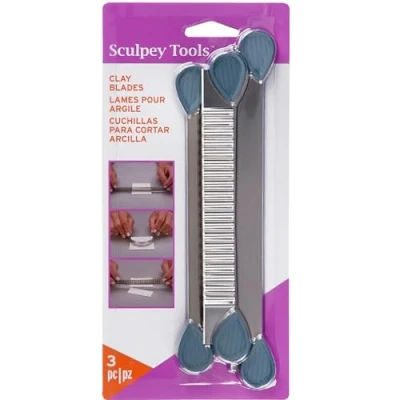 Obrázek polyform Clay čepele Sculpey Tools, 3 jsou součástí dodávky flexibilní, vlnitá a tuhá čepel, tónovací nástroj z polymeru, ideální pro všechny úrovně obtížnosti kutilské projekty