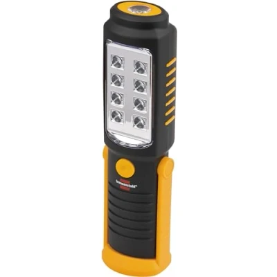 Obrázek Brennenstuhl LED kapesní svítilna s baterií/SMD ruční 250 + 100 lm (lampa do dílny max. dobou svícení 10 h, otočné háčky a magnet)