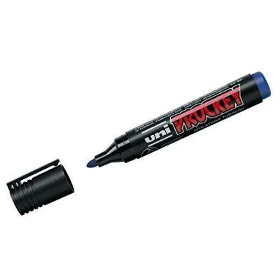 Obrázek Mitsubishi 159151 zvýrazňovač Uni Prockey, Kuličkový hrot, 1.5 3 mm, modrá