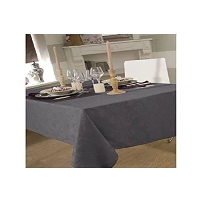 Obrázek CALITEX Ubrus z látky 150 x 300 cm ombra damaškový tmavě šedý