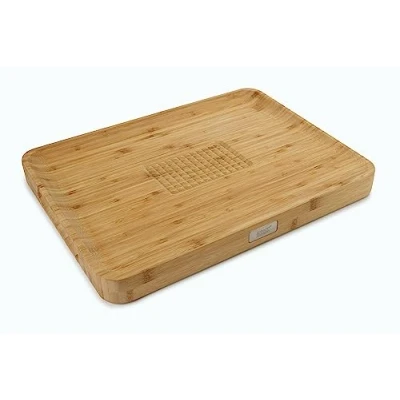 Obrázek Joseph Cut&amp;Carve Plus protiskluzové, multifunkční, oboustranné prkénko pro přípravu jídel a na vyřezávání vhodné do myčky nádobí, velké bambus