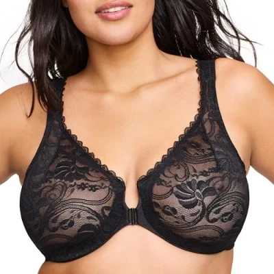 Obrázek Glamorise Dámský plunge Bra, průhledný, černá