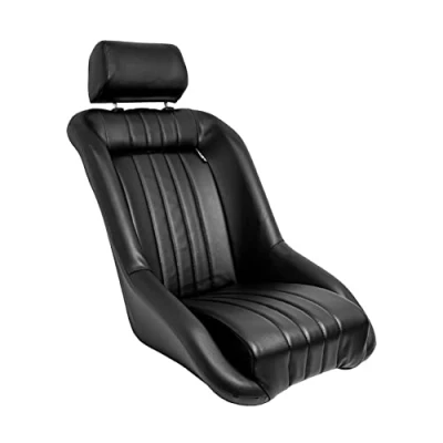 Obrázek Autostyle SS25 T Černá sportovní sedadla PVC &#039;Classic&#039; syntetická kůže Opěradlo + opěrka hlavy vč. Sáň