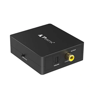 Obrázek Portta optický konvertor Toslink na koaxiální nebo audio digitální obousměrný 2cestný SPDIF OR Coax adaptér pro DVD přehrávač Speaker