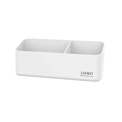 Obrázek loukin magnetischer und selbstklebender Markerhalter, trocken abwischbares Zubehörablage, Aufbewahrungs Organizer für Whiteboard, Glas oder Kühlschränke (weiß)