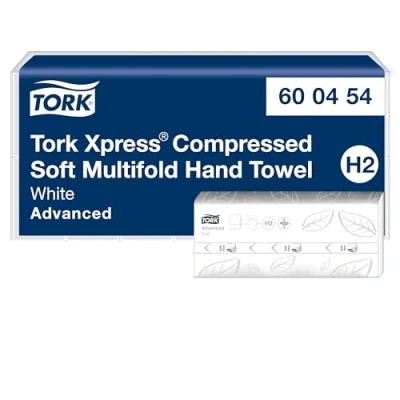 Obrázek Tork Kompresní měkké papírové ručníky Xpress, bílé H2, Advanced, 2vrstvé, skládané M, savé, 6 x 200 ubrousků, 600454