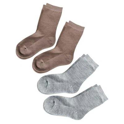 Obrázek vitsocks Dětské vlněné ponožky MERINO teplé polstrované (4x balení) chlapci a dívky, Multipack 2 (2 světle šedé + béžové)